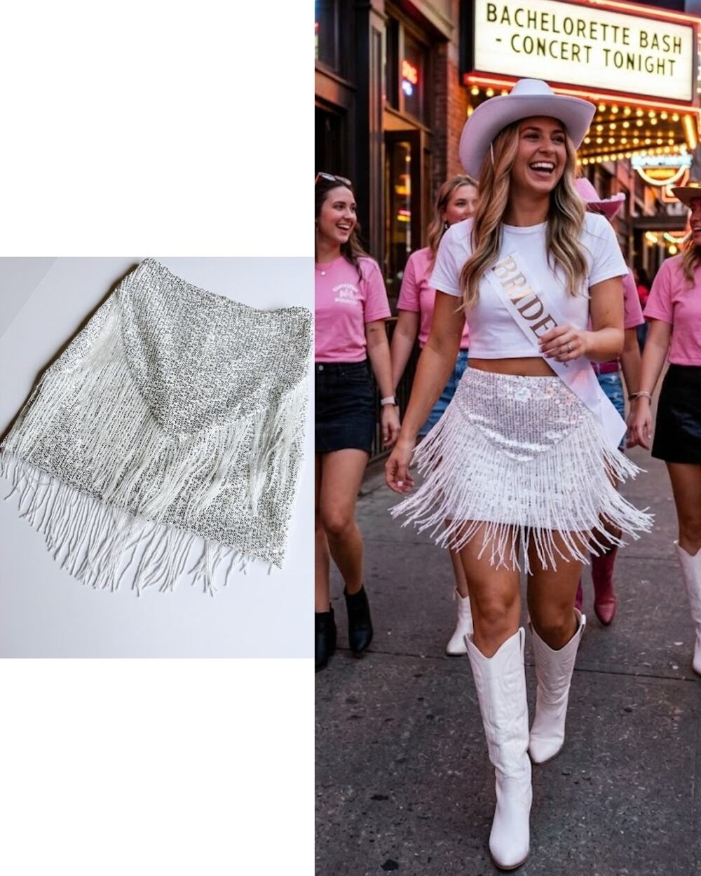 Mew Mews Fashion White Sequin Fringe Mini Skirt Size Small concert bachelorette